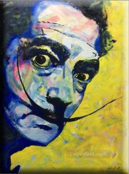 印象派 Painting - ナイフで刺されたサルバドール・ダリの肖像画